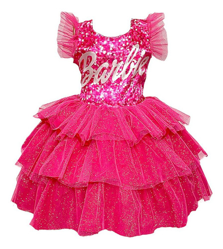 Vestido Infantil Barbie Filme Luxuoso Juvenil Festa Glitter