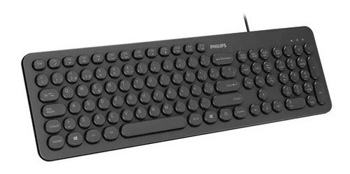 Imagen 1 de 7 de Teclado Philips K334 Cableado Usb Negro Español Pc Notebook