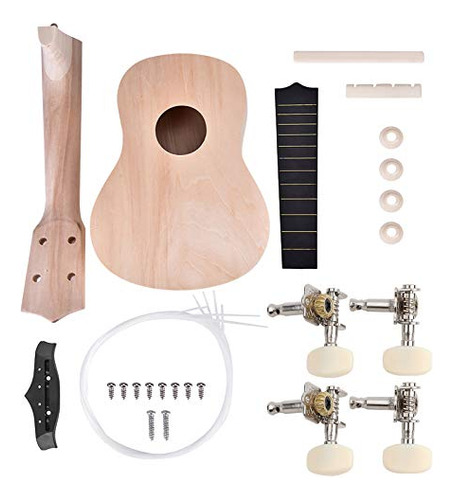 Eujgoov Ukelele Diy De 4 Cuerdas De Tilo De 21 Pulgadas, Con