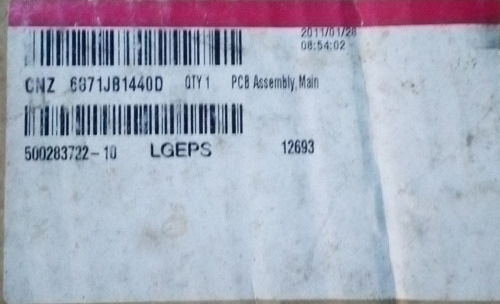 Tarjeta De Nevera LG 6871 Jb1440 Solo Una Semana De Uso. (Usado)