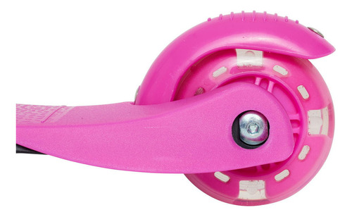 Patinete Infantil 3 Rodas Com Luzes Radical Flash Resistente Cor Rosa