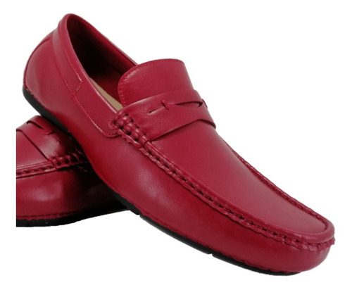 Imagen 2 de 3 de Mocasines De Hombre2030-2 Rojo Zapato