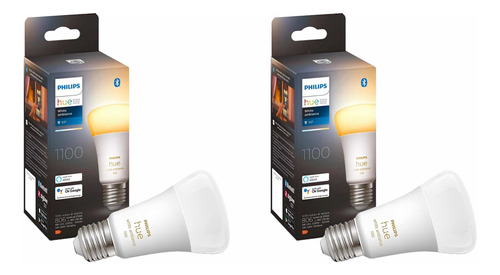 Pack 2 Philips Hue White Ambience Calido~frio E27 Bt 1100lm