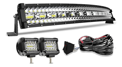 Dot - Kit De Barra De Luz Led Curvada De 32 Pulgadas + 2 Cap