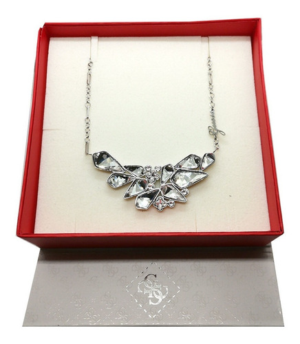 Imagen 5 de 6 de Collar Guess Para Mujer Joyería Swarovski Cadenas Plata Oro