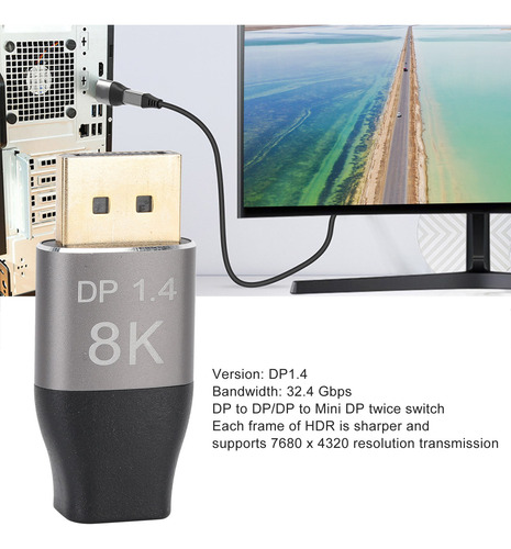 Imagen 6 de 10 de D0209 Mini Dp Al Adaptador Dp 8k A 60hz De Alta Definición