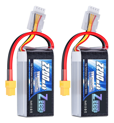 Zeee 3s - Bateria Lipo De 2200 Mah De 11.1 V 50c, Paquete Co