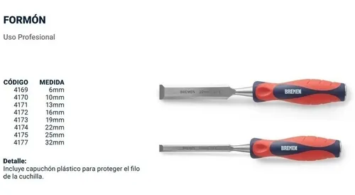 Formon Madera Bremen 16 Mm Acero Crv Profesional Herramienta