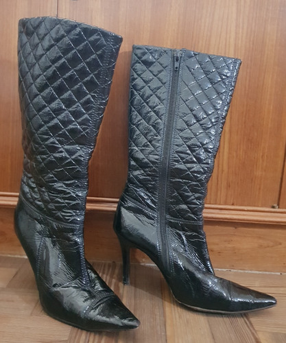 Botas Charol Blaque Talle 37 Taco Aguja