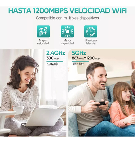 Repetidor Wifi Amplificador Señal De 1200mbps 2.4/5.8ghz Wps