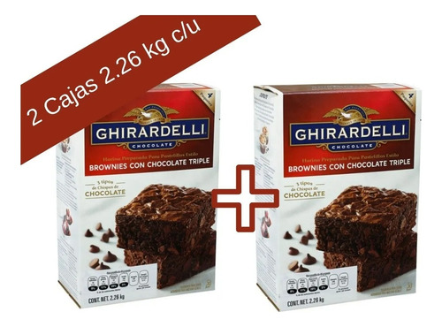 Ghirardelli Harina Para Brownies Triple  Chocolate 2 Cajas 