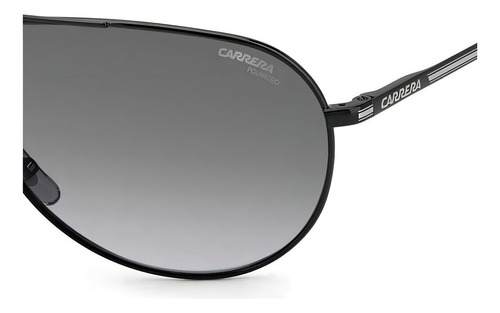 Gafas de sol unisex Carrera Gipsy65, color negro, marco plateado, varilla plateada, lente negra