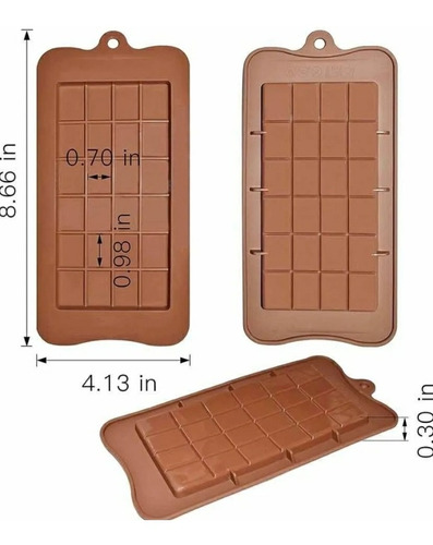 Molde De Silicon De Barra O Tableta De Chocolate Grande 