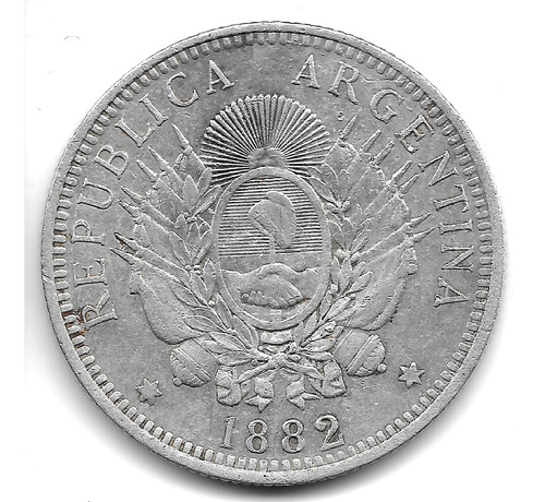 Argentina Moneda De Plata 50 Centavos De Patacón 1882 Excel+