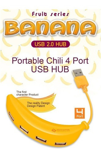 Imagen 2 de 6 de Hub Otg Smart 4 Ptos. Banana Para Celulares | Pc | Notebook