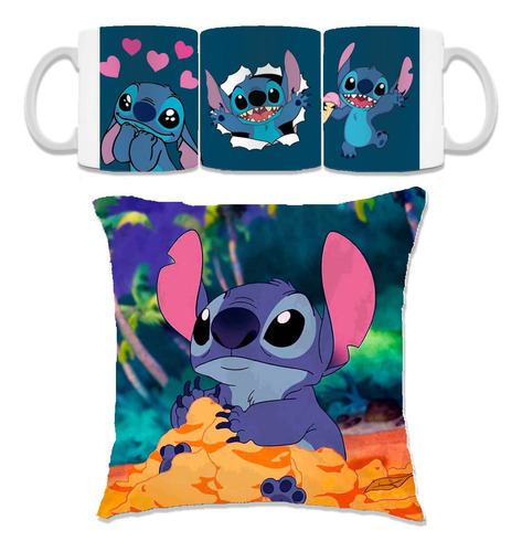 Taza De Stitch Para Café Lilo Regalo 11oz Cojín 30x30 Set