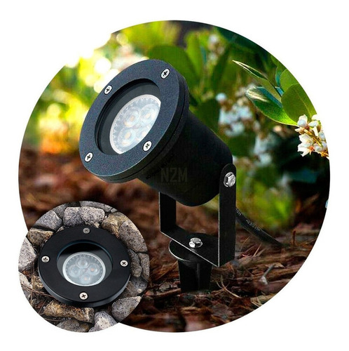 Spot Embutir Aplicar Piso Pared Pascal Jabalina Led Pack 4 Color Negro