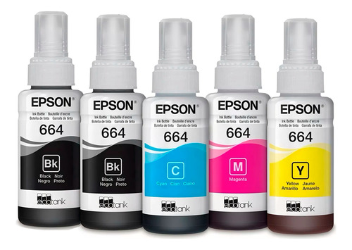 Kit Botellas De 5 Tinta Epson T664 Para L310 L555 L355 L575