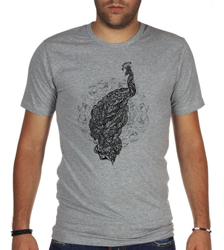 Remera De Hombre Pavo Real Dibujo Ilustracion Art