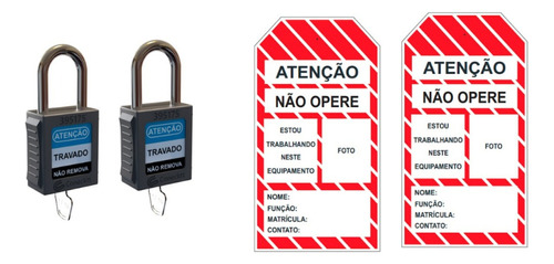 Kit C/2 Cadeados E 2 Cartões De Identificação - Loto