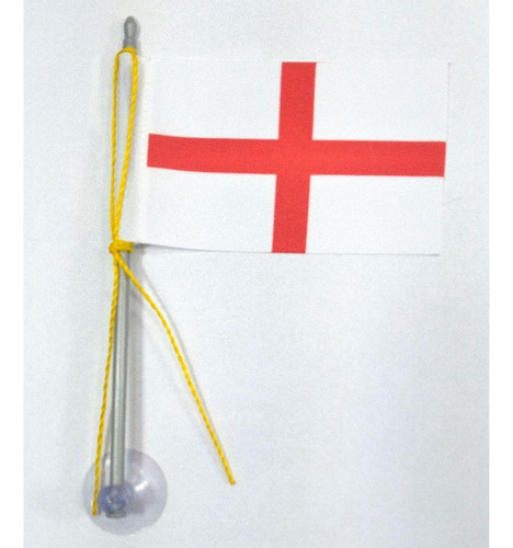 Mini Bandeira Inglaterra Com Ventosa Poliéster 5,5cm X 8,5cm