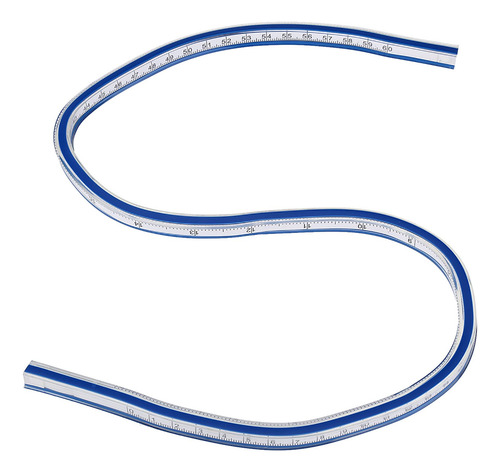 Regla Curva Flexible Kimiss 60 Cm Doble Cara Para Diseño Color