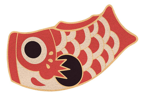 Para Felpudo Japonés Koi Para Exteriores, Felpudo Rojo