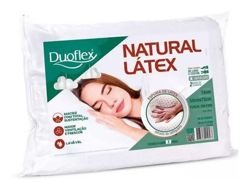 Travesseiro Duoflex Natural Látex - Ln1104 Cor Branco