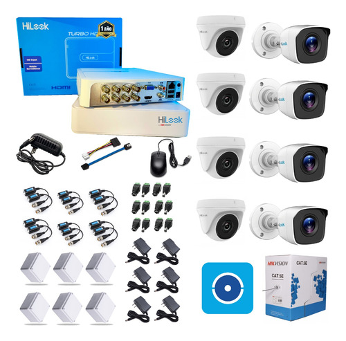 Kit Camaras De Seguridad 8 Ch 1080p + 6 Cam 2mp + Utp 100m