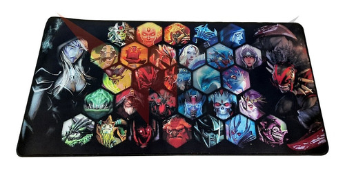 Mouse Pad Gamer Grande Suporte Para Teclado E Mouse Cor Preto Desenho impresso Heros