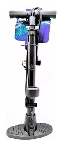 Inflador Pie Bicicleta Kawi 160psi Doble Valvula C/manometro Color Negro