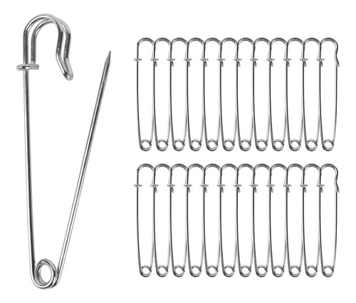 30 Pcs Extra Large Safety Pins, 3  Heavy Duty Steel Met...