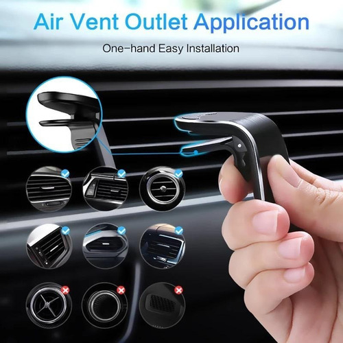 Imagen 2 de 6 de Soporte Magnético Celular Auto Rejilla Aire Ventilacion Clic