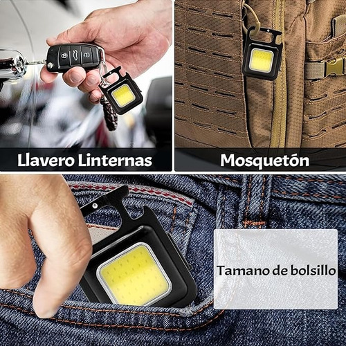 10 Piezas Linterna Lampara Recargable Led De Lampara Llavero