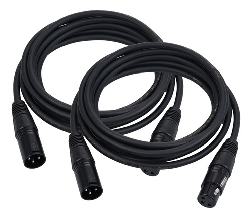 Cable De Audio Xlr Cable Canon Y Micrófono Negro