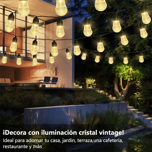 Imagen 2 de 8 de Guirnalda De 30 Bombilla Impermeable Vintage Para Decoración