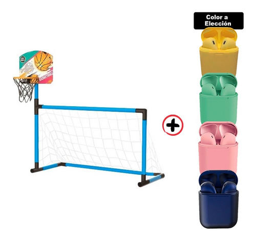 Arco De Futbol Infantil 9706 Ledstar + Auriculares Inalámbri