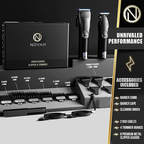 Cortapelos Novah Grooming Hcl-002 Pro Series - Negro
