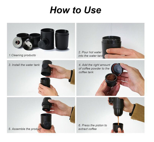 Mini Cafetera Espresso Manual Portátil For Acampar Y Hacer