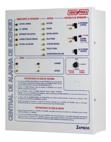Imagen 3 de 4 de Panel Alarma Contra Incendio 2 Zonas Vencontrols Vc-2xpress