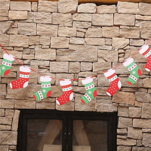 Banderas De Navidad Para Colgar Guirnaldas, 4 Unidades, Pape
