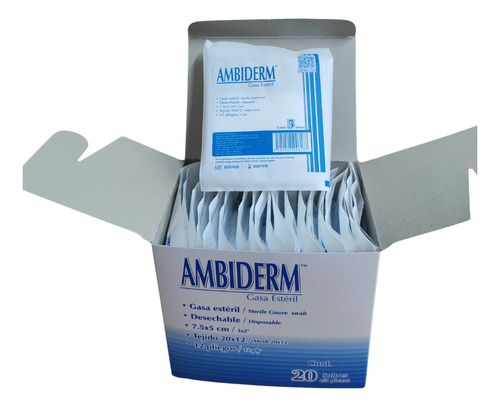 Gasa Esteril 7.5x5 20x12 Caja Con 20 Sobres C/5 Pz Ambbiderm