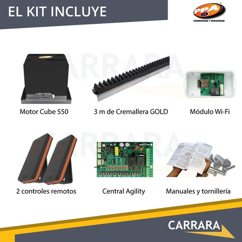 Imagen 4 de 8 de Kit Motor Wifi Corredizo Automático Cube 550kg Ppa Portón