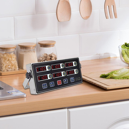 Digital Kitchen Timer, Clock For 6 Channels .