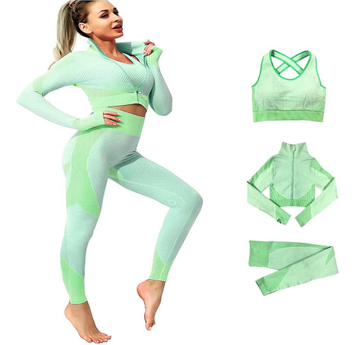 Ropa De Gimnasio De 3 Piezas, Ropa De Yoga Activewear