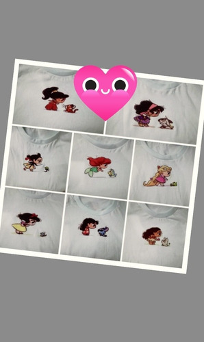 Remera Mujer Sirenita Y Princesas Retro Disney Pack X 10