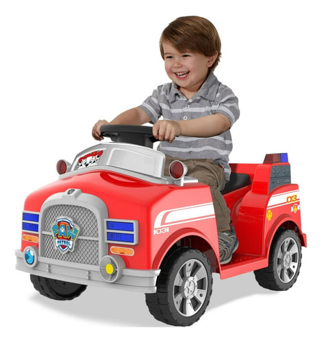 Carro Montable Eléctrico Paw Patrol Bombero P Niños 1a3 Años