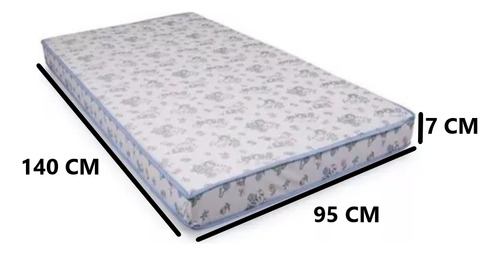 Colchon Para Cuna O Corral 95 X 140 X 7 Impermeable Blanco