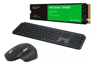 Kit Mouse Teclado Logitech Mx Com Ssd Wd M2 2280 480gb