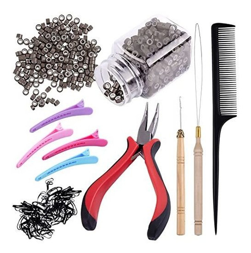 Duufin Hair Extensiones Kit 500 Pcs Negro Micro 33tsh